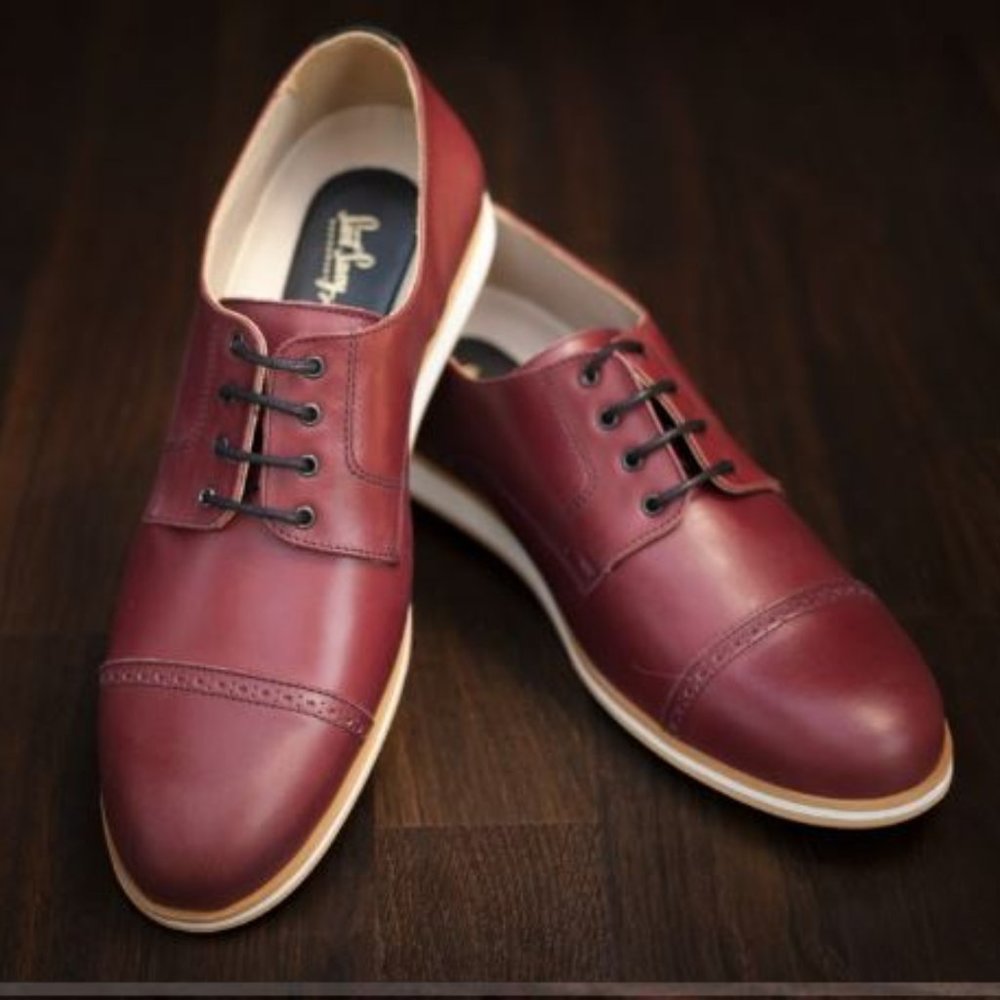 Saint Savoy - Burgundy Rugcutter Derby Cap Toe Shoe